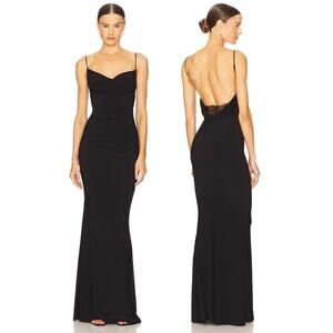 Katie May Surreal Gown Maxi Dress Cowl Neck Formal Gala Party Elegant Prom Sz M